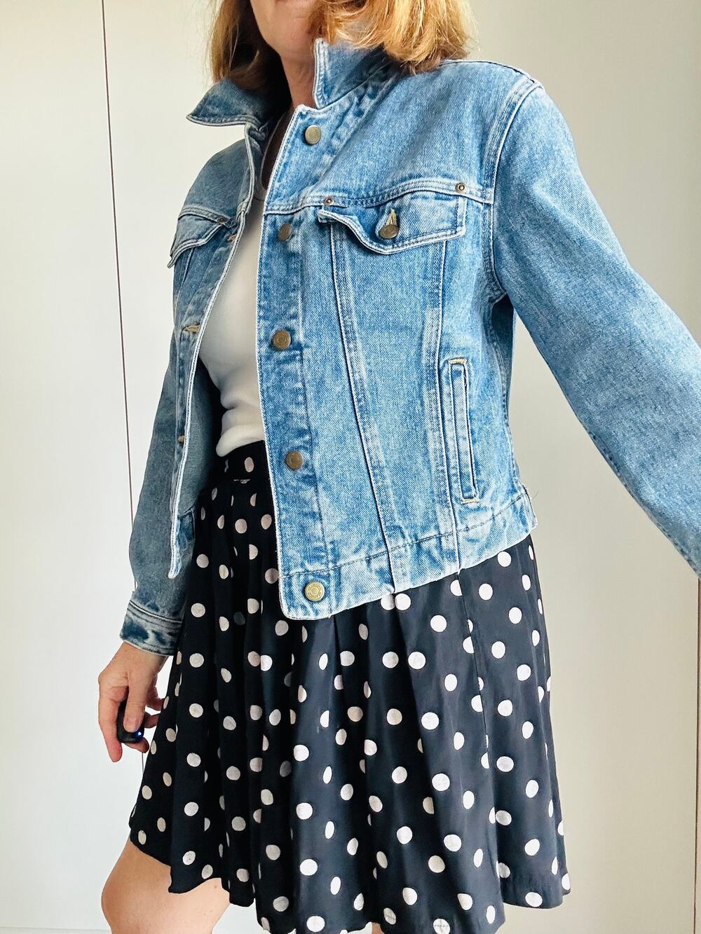 Vintage 90s Polka Dots Shorts Size Sm/6 Skort Style Retro Black White